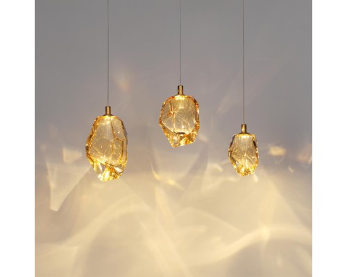 7111/4LC L-VISION ODL25 Подвесной светильник  бронзовый/янтарное стекло/металл IP20 LED 4W 300Лм 3000K 200° 220V GEMME