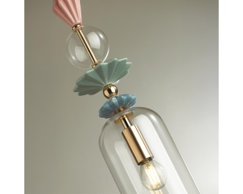 4855/1 CLASSIC ODL_EX22 31 золото/раноцветн./керамика/стекло Подвес E14 1*40W 4855/1 BIZET