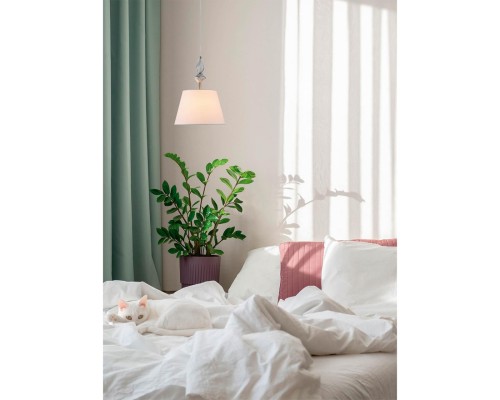 8274/1A CLASSI никель/белый/серый, металл/керамика/ткань Подвес Е14 1*40W 220V VERMONT