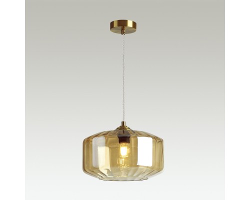 Подвес Odeon Light 4747/1 янтарный/бронзовый E27 60W BINGA