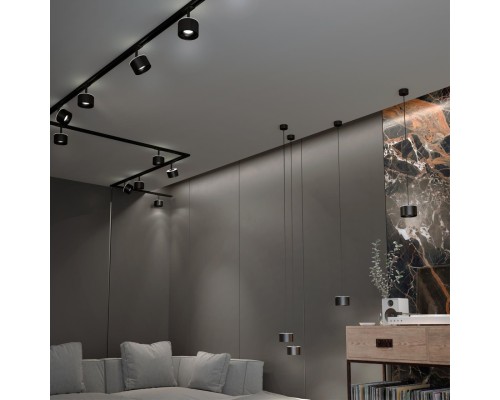 358968 OVER NT22 черный Светильник накладной с переключ. цв. температуры, провод 2м IP20 LED 3000К\4000К\6000К 12W вниз + 3ВW вверх 110-265V GIRO