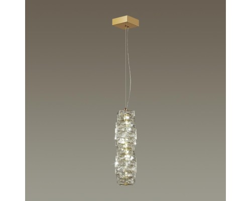 4999/10L HALL ODL23 433 золотой/прозрачный/металл/хрусталь Подвес LED 10W 4000K STRAZA