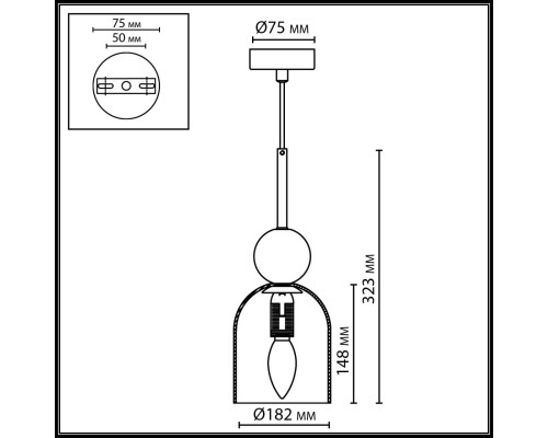 4359/1B MIDCENT ODL26 Подвесной светильник  бронзовый/белый/камень/металл IP20 E14 40W  220-240V LOLLA