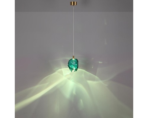 7110/4LB L-VISION ODL25 Подвесной светильник  бронзовый/бирюз. стекло/металл IP20 LED 4W 300Лм 3000K 200° 220V GEMME