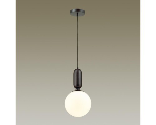 Подвес Odeon Light 4668/1 Okia черный/белый E27 1*40 Вт