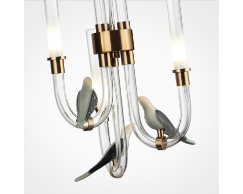 5431/6L L-VISION ODL_EX25 095 золотой(под латунь)/белый градиент/беж./зеленый/ металл/стекло/керамика Подвес LED 6W 4000K LARK