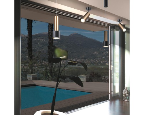 358982 OVER NT22 бронза светлая/черный Светильник светодиодный накладной, провод 2м IP20 LED 4000K 15W 220V ALBA