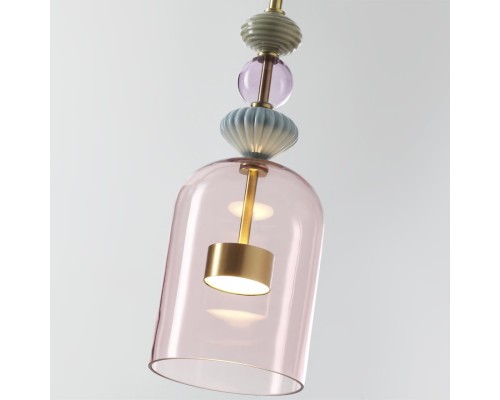 5045/12L L-VISION ODL24 298 античн.бронза/розовый/металл/стекло/керамика Подвес LED 12W 4000К 1400Лм PALLETA