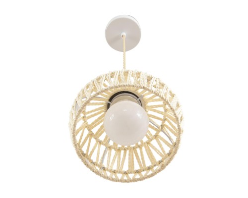 8368/1B ECO LN26 327 белый/бежевый, цемент/металл/джутовый шнур Подвес E27 LED 10W 220V BOHO