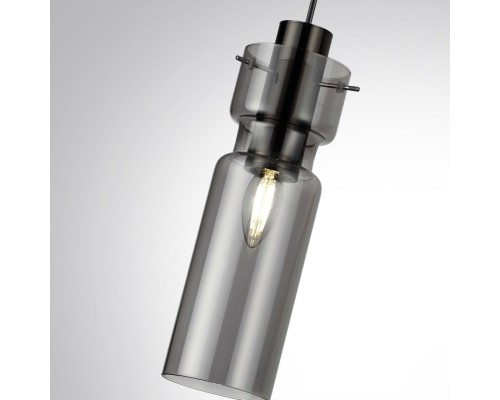5057/1 PENDANT ODL24 323 черный/дымчатый/металл/стекло Подвес E27 1*40W SCROW