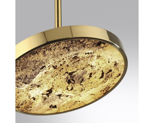 5079/15L L-VISION ODL24 зол./серо-бежевый/металл/натур.камень/акрил Подвес с переключ.цветов.темпер. LED 15W 3000К/4000K/6000K BERGI