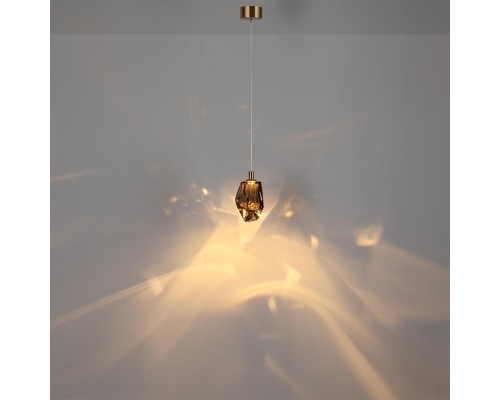 7112/4LC L-VISION ODL25 Подвесной светильник  бронзовый/коньячн. стекло/металл IP20 LED 4W 300Лм 3000K 200° 220V GEMME