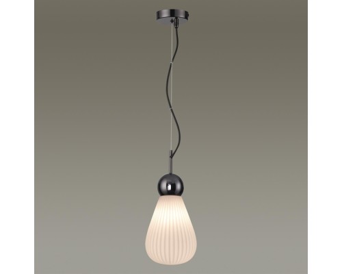 5418/1 MODERN ODL_EX23 19 черный хром/белый матовый/металл/стекло Подвес E14 1*40W ELICA