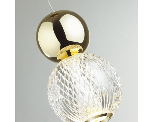 5008/7L L-VISION ODL23 419 золотой/прозрачный/металл/акрил Подвес LED 7W 4000K 350Лм CRYSTAL