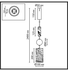 5450/18LB L-VISION ODL_EX26 015 коричневый/античная бронза/металл/керамика/хрусталь/акрил Подвес LED 18W 2000К/3000K/4000K RIVIERA