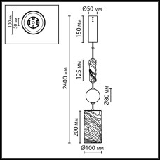 5450/18LB L-VISION ODL_EX26 015 коричневый/античная бронза/металл/керамика/хрусталь/акрил Подвес LED 18W 2000К/3000K/4000K RIVIERA