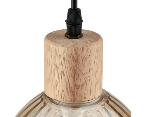 8054/1A SUSPENTIONI LN25 310 дерево/амбер металл/стекло Подвесной светильник E27 1*60W 220V NATANA