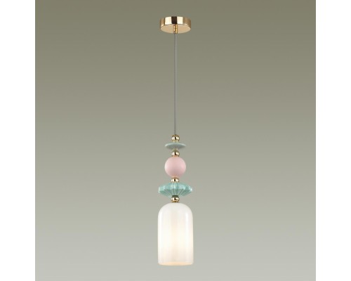 4861/1B CLASSIC ODL_EX21 золото/раноцветн./керамика/стекло Подвес E14 1*40W CANDY