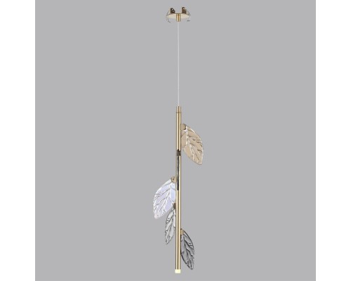 5445/1 L-VISION ODL_EX25 063 матов.золото/дымч/прозрачн/коньячн/бензинов/металл/стекло Подвес 2 в 1 1*G4 LED*3W 12V LISTVA