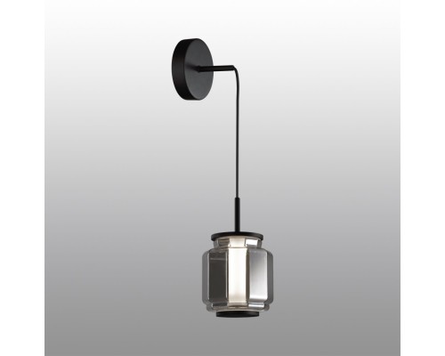 5408/5L HIGHTECH ODL_EX24 35 черный/дымчатый/металл/стекло/акрил Подвесной светильник LED 5W 3000K 304Лм JAM