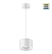 358967 OVER NT22 белый Светильник накладной с переключ. цв. температуры, провод 2м IP20 LED 3000К\4000К\6000К 12W вниз + 3ВW вверх 110-265V GIRO