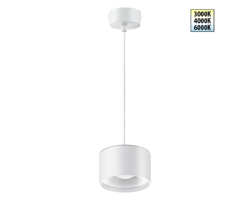 358967 OVER NT22 белый Светильник накладной с переключ. цв. температуры, провод 2м IP20 LED 3000К\4000К\6000К 12W вниз + 3ВW вверх 110-265V GIRO