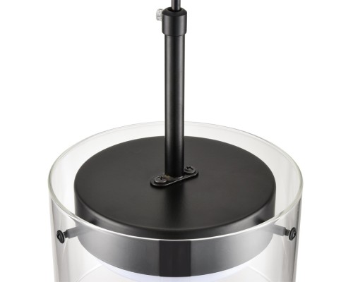 8232/1 COMFI LN25 черный/прозрачный, металл/стекло Подвес LED GX70 1*10W 220V NATALINA