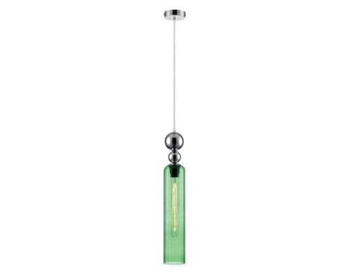 8064/1A MODERNI LN25 298 хром/зеленый, металл/стекло Подвесной светильник E27 1*60W 220V LORENZO