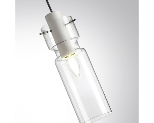 5057/1B PENDANT ODL24 323 белый/прозрачный/металл/стекло Подвес E27 1*40W SCROW
