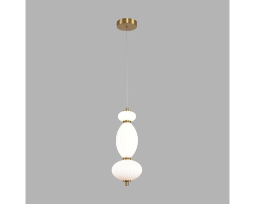 8369/15L LEDIO LN26 376 латунь/белый, металл/стекло Подвес LED 8W 3000/4000/6000K 220V LIALDA
