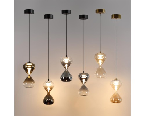 5094/4L PENDANT ODL25 415 черный/прозрачн./золотой градиент/металл/стекло Подвес LED 4W 4000K 388Лм GLESSI