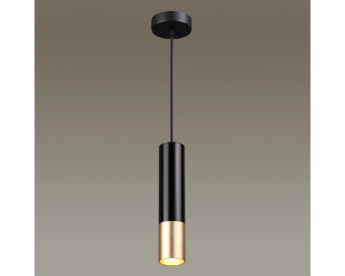 Подвес Odeon Light 3876/1L Kiko черный с золотом GU10 50 Вт