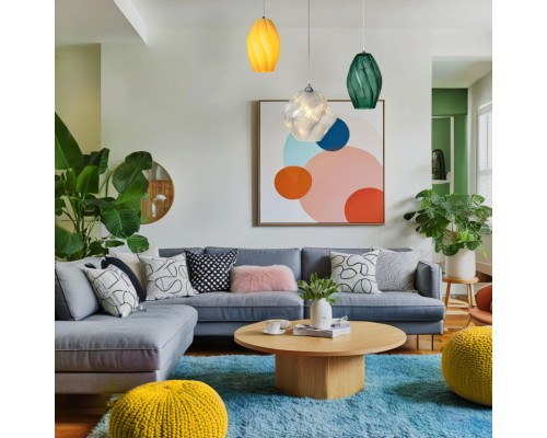 8290/1A MODERNI хром/зеленый, металл/стекло Подвес E27 1*60W 220V TIDE