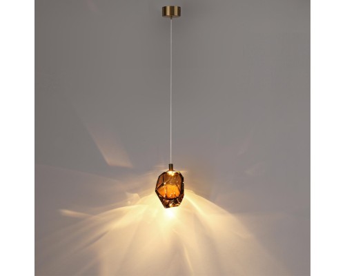 7112/4LB L-VISION ODL25 Подвесной светильник бронзовый/коньячн. стекло/металл IP20 LED 4W 300Лм 3000K 200° 220V GEMME