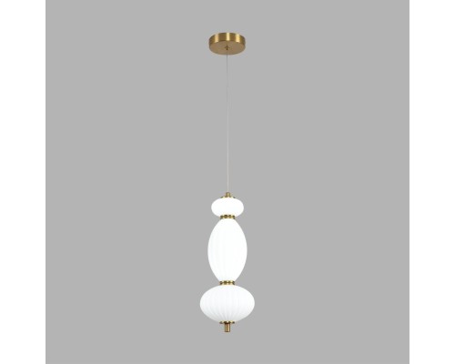 8369/15L LEDIO LN26 376 латунь/белый, металл/стекло Подвес LED 8W 3000/4000/6000K 220V LIALDA