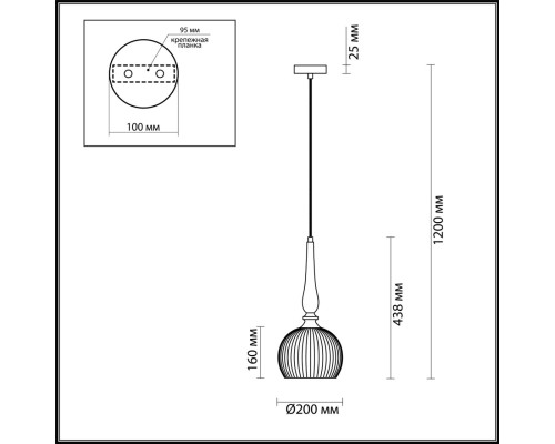 Подвес Odeon Light 4767/1 белый/бронзовый E27 60W RUNGA