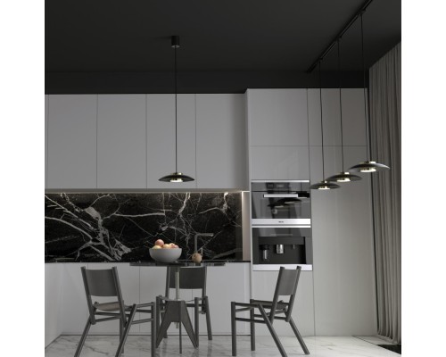 358591 OVER NT21 145 черный/золото Светильник накладной светодиодный, провод 2м IP20 LED 4000K 18W 220-240V PILZ