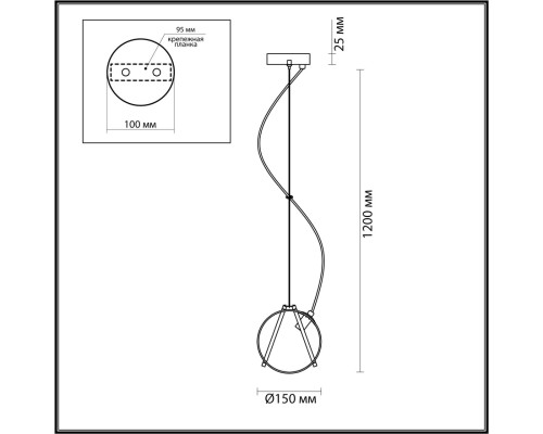 5288/1 SUSPENTIONI LN23 000 латунь Подвес G9 1*40W 220V WANDA