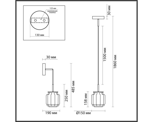 5409/5L HIGHTECH ODL_EX24 37 черный/прозрачный/металл/стекло/акрил Подвесной светильник LED 5W 3000K 304Лм JAM