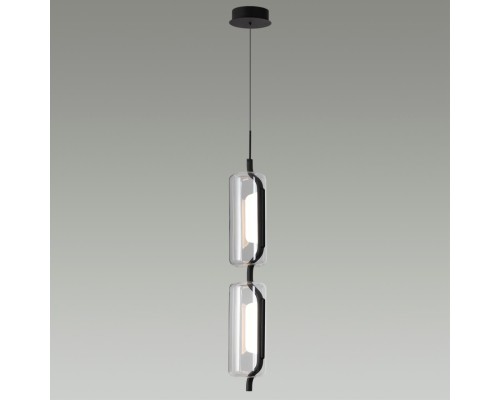 5003/20L L-VISION ODL23 283 черный матовый/прозрачный/стекло Подвес LED 20W 3000K KAVIA