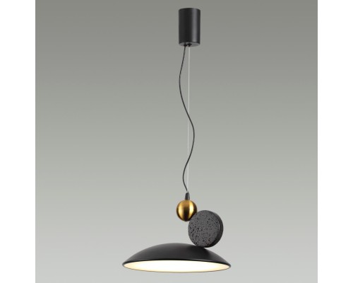 6626/20L HIGHTECH ODL24 133 черн/золотой/металл/травертин/акрил Подвесной светильник IP20 LED 20W 3000K 220V TRAVERTINO