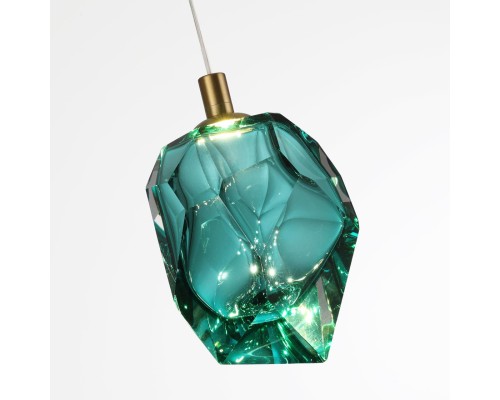 7110/4LB L-VISION ODL25 Подвесной светильник  бронзовый/бирюз. стекло/металл IP20 LED 4W 300Лм 3000K 200° 220V GEMME