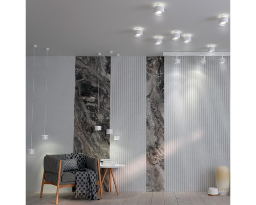 358967 OVER NT22 белый Светильник накладной с переключ. цв. температуры, провод 2м IP20 LED 3000К\4000К\6000К 12W вниз + 3ВW вверх 110-265V GIRO