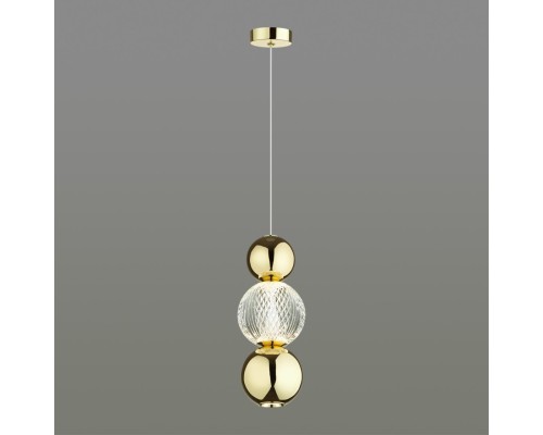 5008/7LA L-VISION ODL23 419 золотой/прозрачный/металл/акрил Подвес LED 7W 4000K 300Лм CRYSTAL