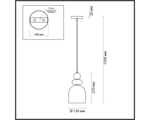 5235/1B MODERNI LN23 хром Подвес E27 1*60W 220V GILLIAN