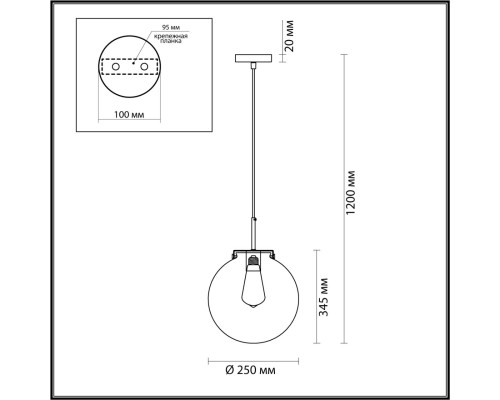 4590/1A SUSPENTIONI LN21 000 никель Подвес E27 60W 220V TREVOR