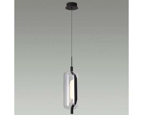 5003/10L L-VISION ODL23 283 черный матовый/прозрачный/стекло Подвес LED 10W 3000K KAVIA