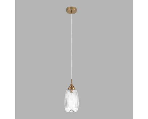 8439/1C MODERNI LN27 379  латунь/прозрачный металл/стекло Подвес E14 1*40W 220V DEA