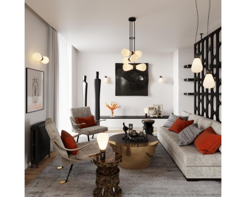 5418/1 MODERN ODL_EX23 19 черный хром/белый матовый/металл/стекло Подвес E14 1*40W ELICA