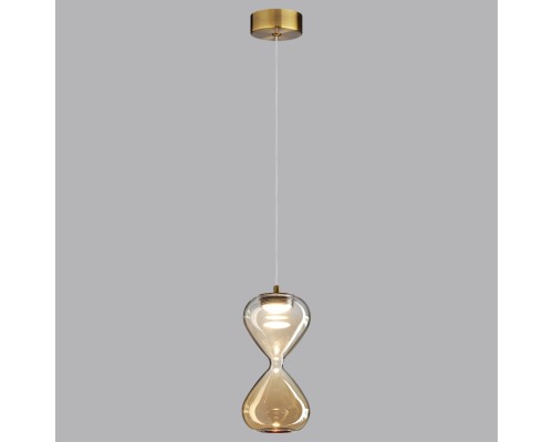 5093/4L PENDANT ODL25 415 античн.бронза/прозрачн./янтарный градиент/металл/стекло Подвес LED 4W 4000K 388Лм GLESSI